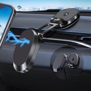 360° Rotation‎ Magnetic Phone Holder Foldable Car Mount Stand Dashboard U…